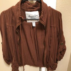 American Rag Camel Brown Cropped Spring Jacket